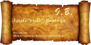 Igyártó Beatrix névjegykártya